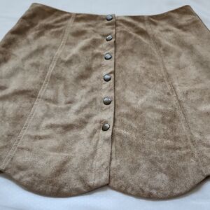 Blue Rain Tan Suede Mini Skirt